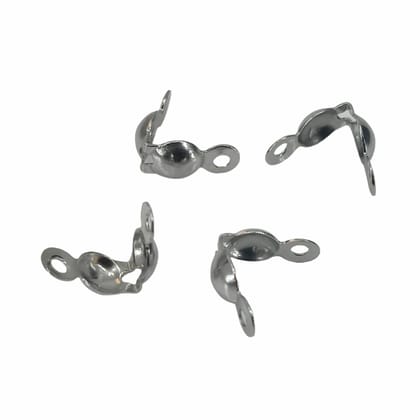 Tarnish Resistant 304-Stainless Steel Bead Tips For Upto 3 MM (25 Pieces) Enclosures Containers Holders Silver Color For Jewellery Making-25 Pieces