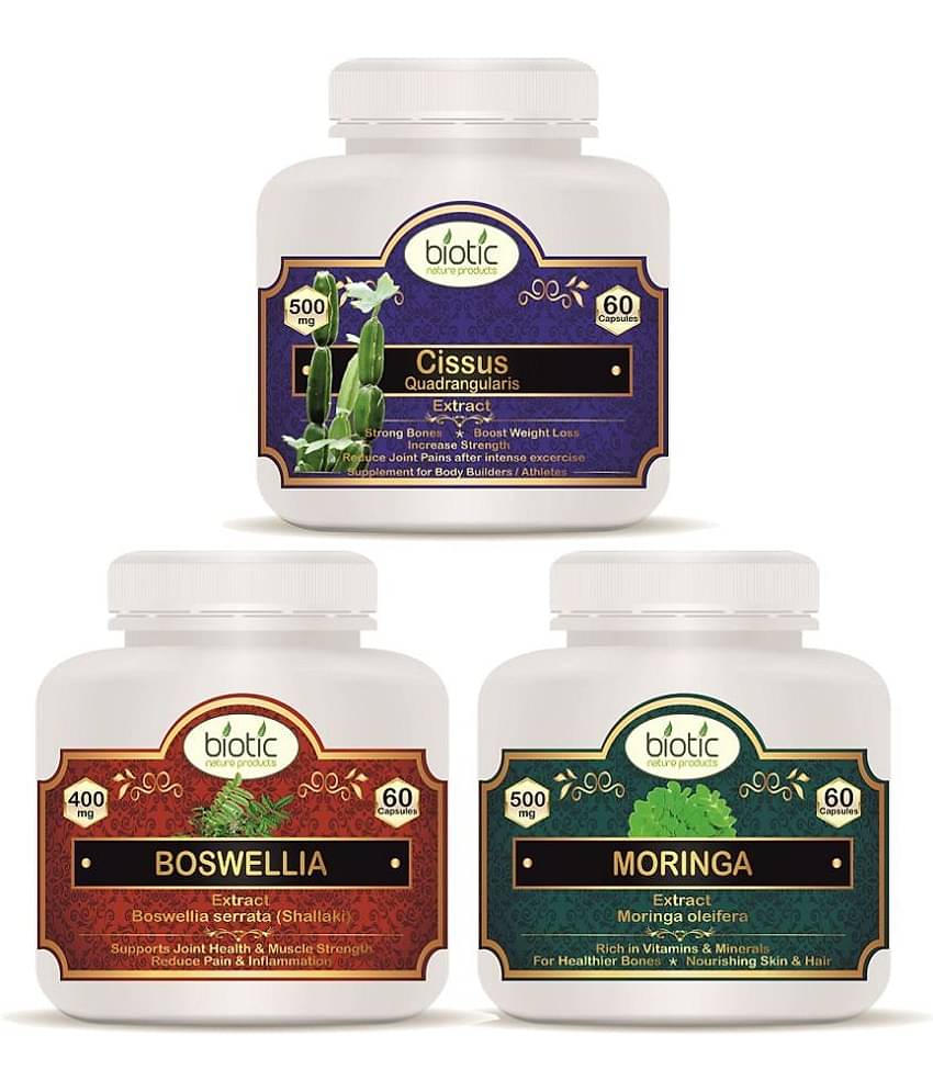 Biotic Cissus, Boswellia Serrata & Moringa Oleifera Capsule 180 no.s Pack of 3