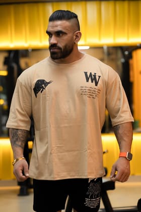 WV STAND UP "PREMIUM VINTAGE" Oversized T-shirt (BEIGE)-S