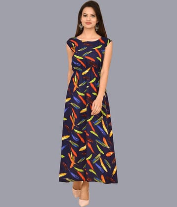 QuaClo Women Crepe Printed Gown ( Multicolor )