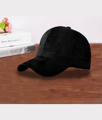 Bolax Pack of 1 Suede Men's Cap ( Black )