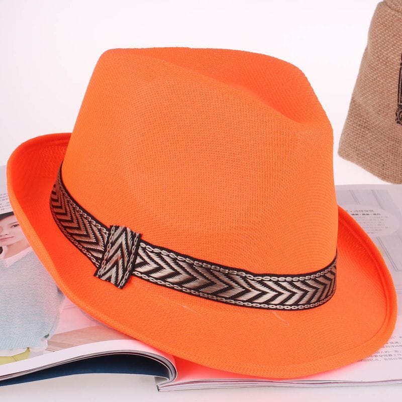Fedora Hat Neon Orange