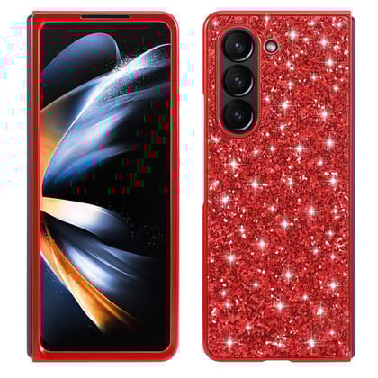 Bling Glitter Sequin Cover-Samsung Galaxy Z Fold 5 / Scarlet Red