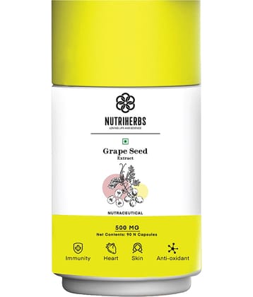 Nutriherbs Grapes Seed Extract 500mg Antioxidant Supplement - 90 Veg Capsules | Strengthens Immunity | Promotes Healthy Skin & Hair