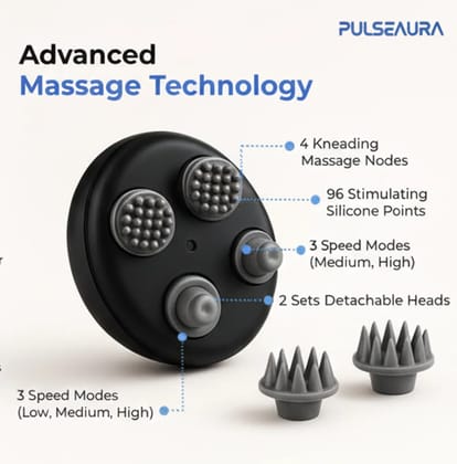 Pulseaura Multicolor Cordless Head Massager 3 Speeds, 96 Silicone Points Pulseaura Multicolor Cordless Head Massager 3 Speeds, 96 Silicone Points