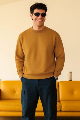 Mustard - Fleece Sweatshirt-S