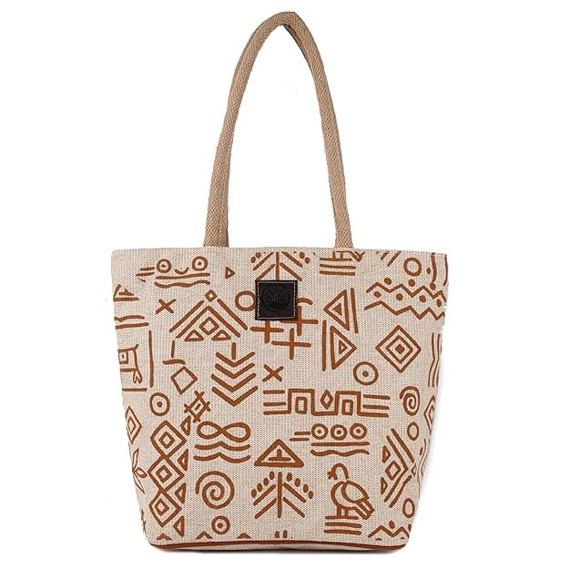 Eco-Friendly & Chic - Multipurpose Jute Canvas Tote with Artistic Flair