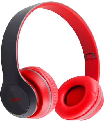 Retailstore Long backup Over-the-ear Bluetooth Headset with Upto 5h Talktime Deep Bass - Red