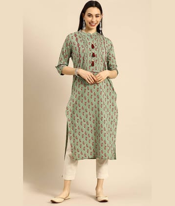 Rajnandini - Blue 100% Cotton Women's Straight Kurti ( Pack of 1 )