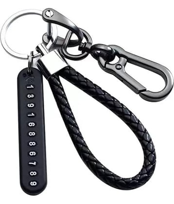 MANDEV Black Men's Alphabet Keychain ( Pack of 1 )