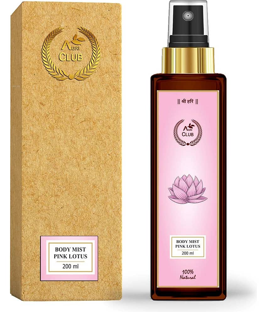 AGRI CLUB - Pink Lotus Body Mist For Men,Women 200 ml ( Pack of 1 )