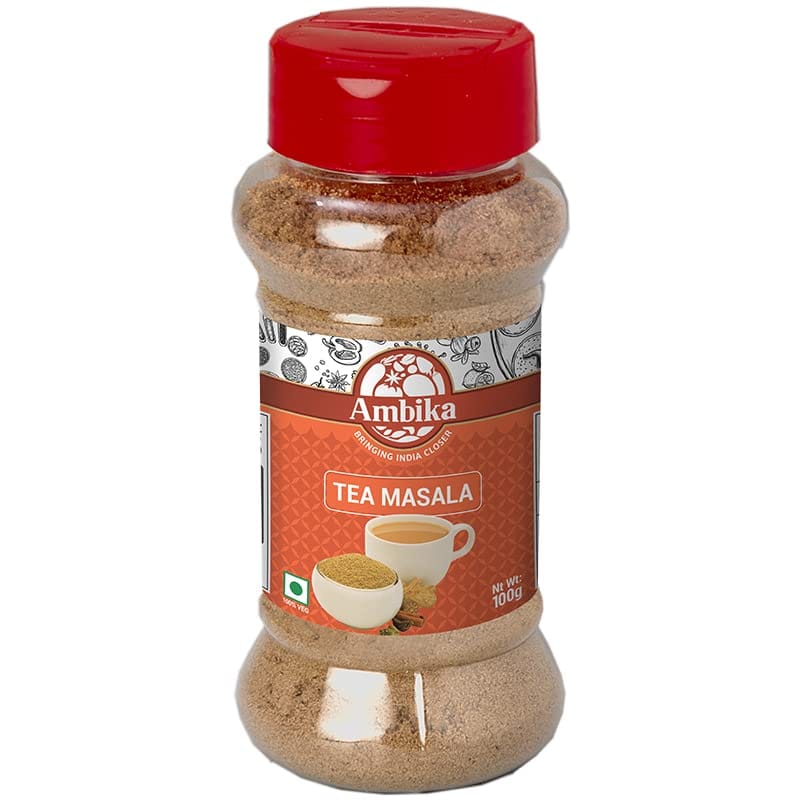 Ambika Tea Masala (Chai) 100g | Aromatic & Flavorful Black Tea, Masala Chai With Natural Blend Of Natural Indian Spices, Tasty & Healthy With No Added Artificial Color, Flavor & Preservative (Bottle)