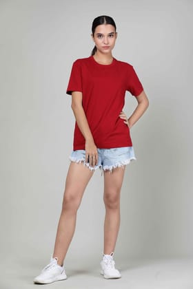 Red - Womens Half sleeves T- Shirt-XS