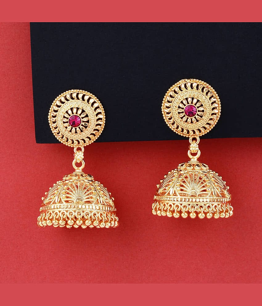 Silver Shine Traditional Gold Plated Jhumka Earring For women Girls