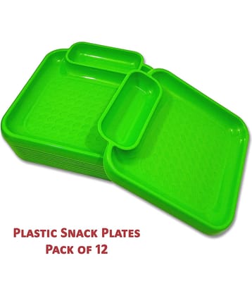 Inpro 12 Pcs Plastic Light Green Quarter Plate