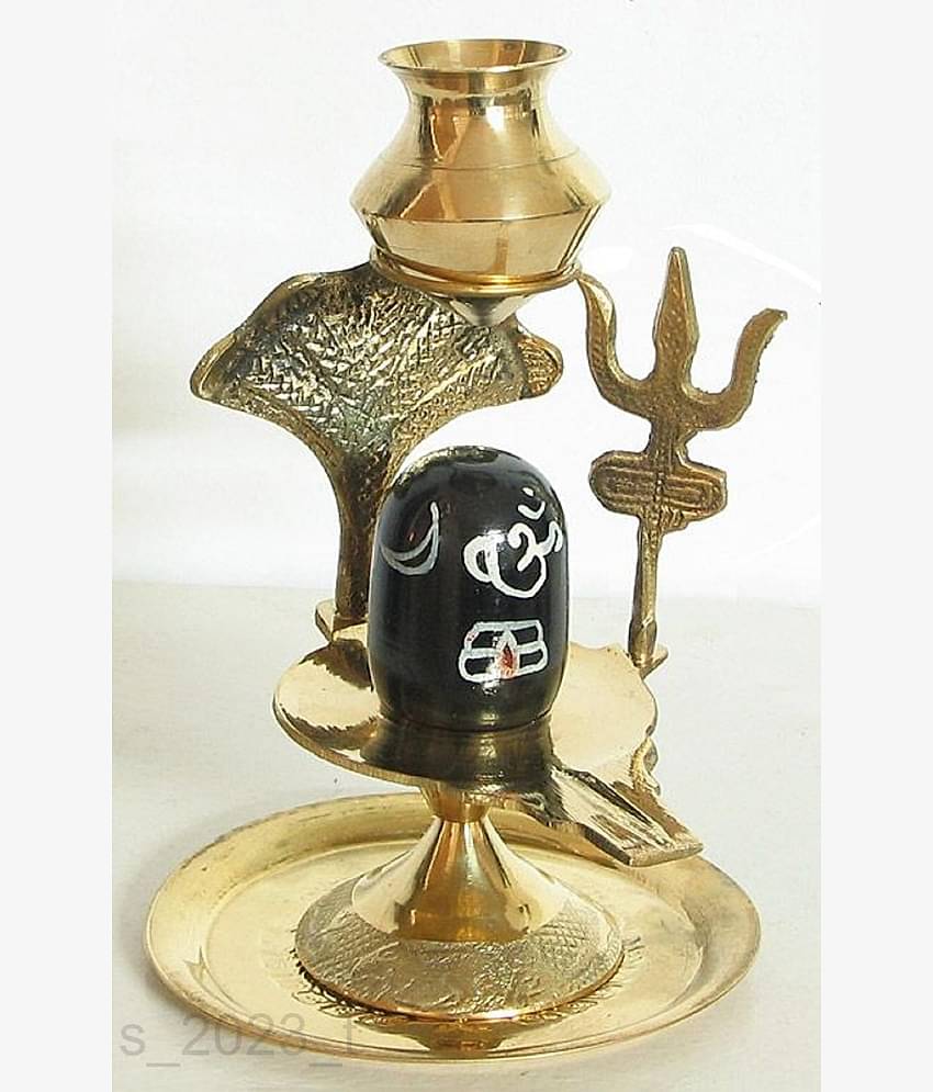 Shri Astha Vinayak Brass Shivling Idol ( 4 cm )