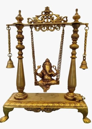 Brass Lord Ganesh Statue on Swing Brass Lord Ganesh Statue on Swing
