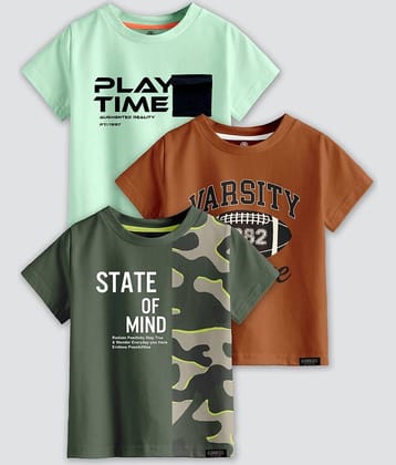 CODEZ Pack of 1 Boys Cotton Blend T-Shirt ( Multi Color )