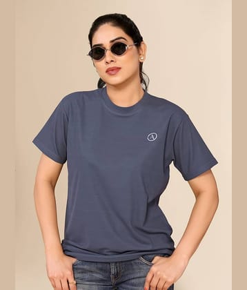 Anand Women Lycra Solid Regular Fit Round Neck T-Shirt ( Grey )
