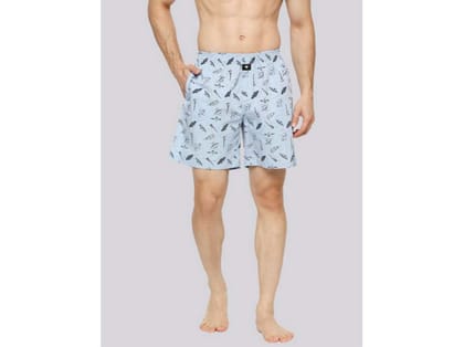 FRENCHIE BOKS Men Printed Cotton Boxer Shorts in Assorted Colors - L