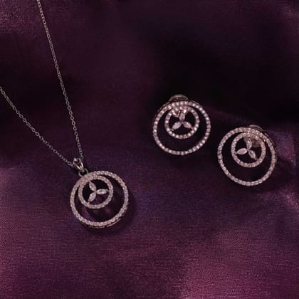 Gossip Glistening Bulbous Floral Pendant Set