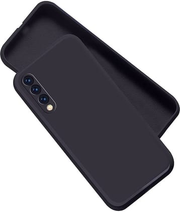 Case Vault Covers - Black Silicon Plain Cases Compatible For Samsung Galaxy A50s ( Pack of 1 )