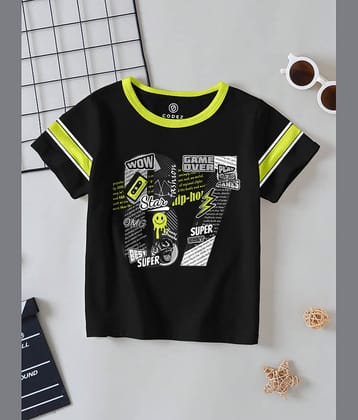 CODEZ Pack of 1 Boys Cotton Blend T-Shirt ( Black )