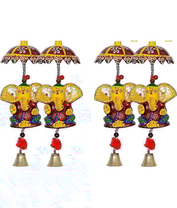 Fashion Bizz 2 Pair 'Decorative Ganesha Bell | Jhalar Ganesh| Decorative Showpiece - 20 cm