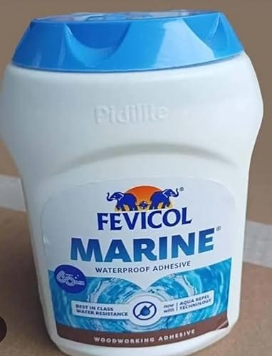 FEVICOL Marine Waterproof and Heat Resistant Multipurpose Adhesive, 1 Liter  Ideal for Strong Bonding in Humid Conditions  Perfect for Wood, Plywood, and Marine Applications  White Color