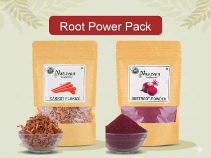 Vasuvan Root Power | Carrot Flakes (800g) + Beetroot Powder (200g)
