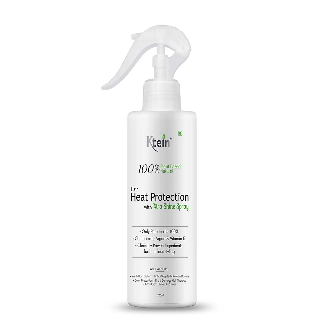 ktein 100% Plant Based Natural Hair Heat Protection with Xtra Shine Spray Hair Spray (200 ml)
