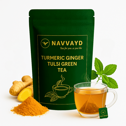 Turmeric Ginger Tulsi Green Tea - Teabags-25 Teabags
