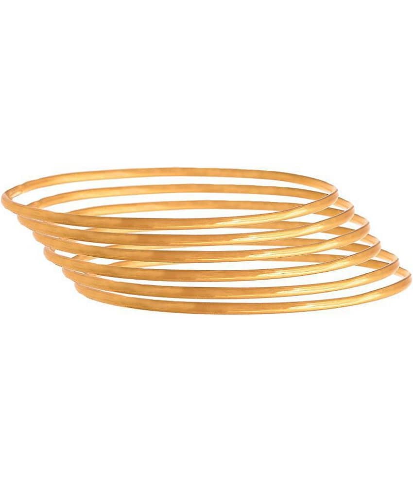 JFL - Jewellery For Less Traditional Ethnic One Gram Gold Plated Pair Of Bangles - Set of 6