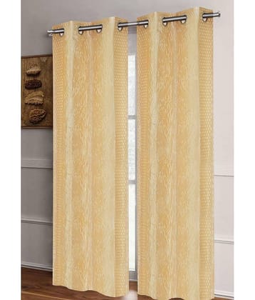 Home Candy Set of 2 Window Semi-Transparent Eyelet Polyester Cream Curtains ( 152 x 120 cm )