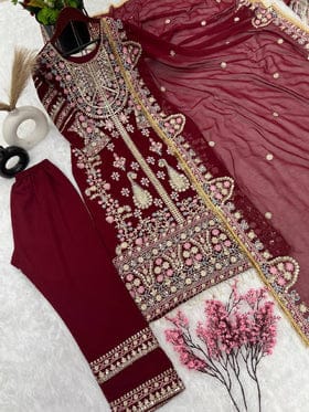 Fancy Top-Bottom And Dupatta With Heavy Embroidery Sequence Work