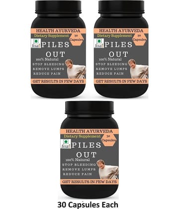 Health Ayurveda Piles Out | Ayurvedic Piles Cure Capsule 90 No.S Pack of 3