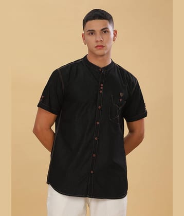 Kuons Avenue Denim Regular Fit Solids Half Sleeves Men's Casual Shirt - Black ( Pack of 1 )
