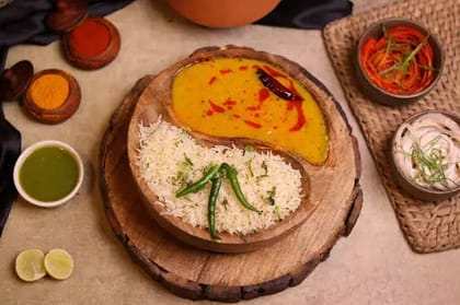 Yellow Dal Fry With Plain Rice