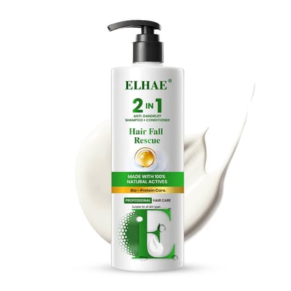 ELHAE 2-in-1 Anti Hairfall and Anti Dandruff Shampoo with Conditioner for Women and Men | Hairfall Control and Dandruff Protection Shampoo + Conditioner - 300ml