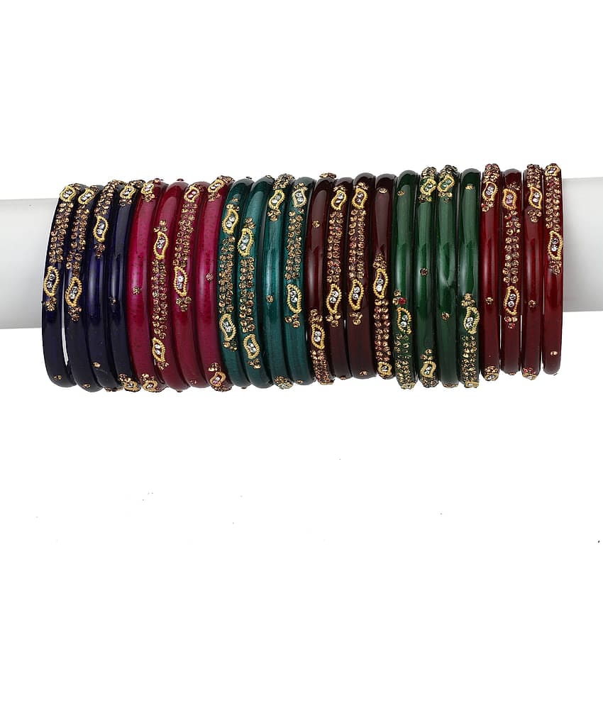 Afast Designer Matching Color Fashionable Bangle Set Combo Hand Decorative (Set Of 24) -SM 2.8