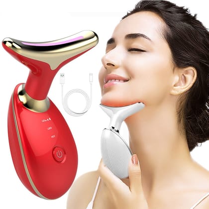 Electric Face Massager Wrinkle Remover LED Photon Face Beauty Device (1 Pc / Plastic)