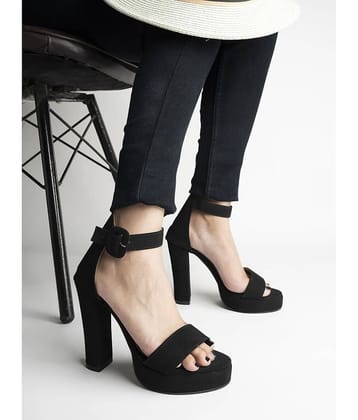 Shoetopia Black Women's Sandal Heels
