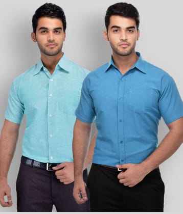 DESHBANDHU DBK - Multicolor Cotton Regular Fit Men's Formal Shirt (Pack of 2)