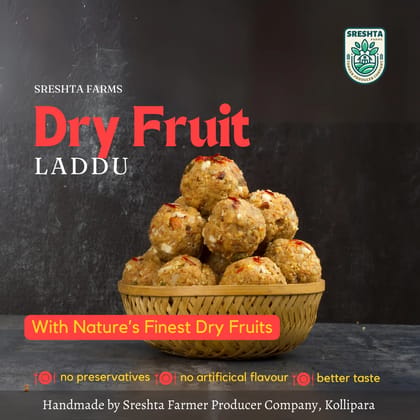 Sreshta Farms Handmade Dry Fruit Laddu with Jaggery & Ghee