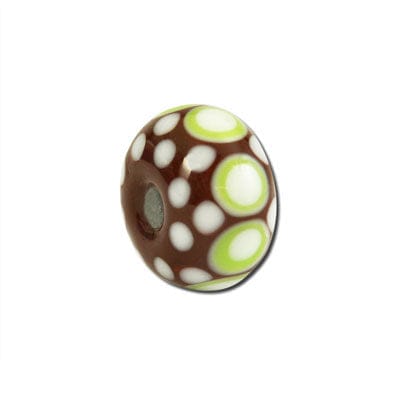 Beadwaala Handmade Fancy Lampwork Glass Beads For Jewelry Making. (Roundel) SFL-235-Per Packet 25 Pcs / 10X18 MM