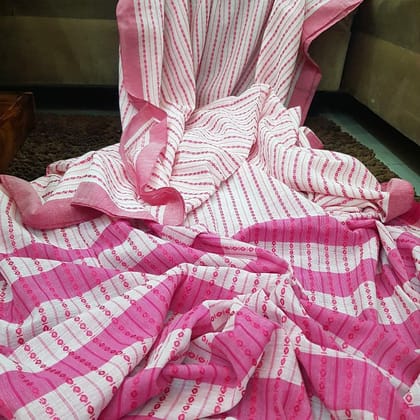 AWESOME LINEN COTTON PRINTED SAREE - 1843