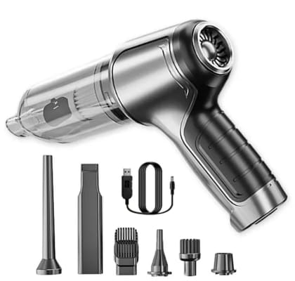 Premium 3 in 1 Vacuum Cleaner with 3 Attachments & Blower | Cordless Handheld Vacuum Cleaner for Wet & Dry Cleaning for Home, Office, Car, Keyboard, Travel, Sofa and Office (Grey) Premium 3 in 1 Vacuum Cleaner with 3 Attachments & Blower | Cordless Handheld Vacuum Cleaner for Wet & Dry Cleaning for Home, Office, Car, Keyboard, Travel, Sofa and Office (Grey)
