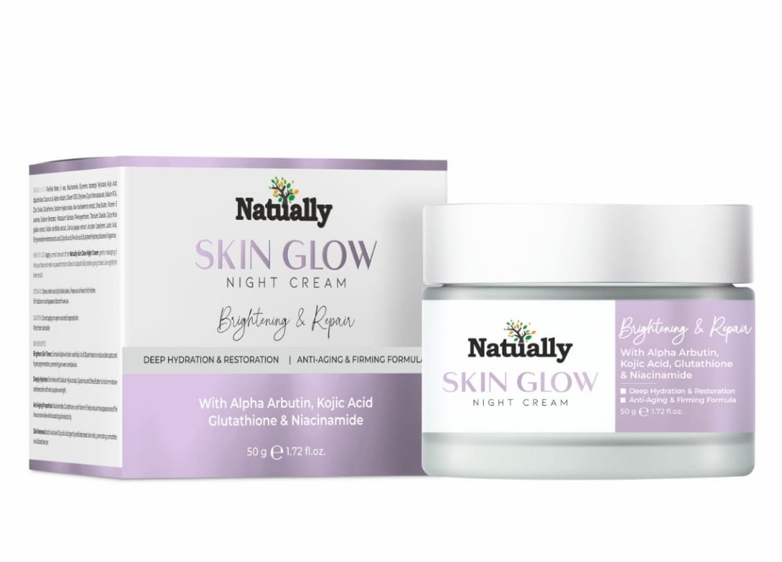 Natually Skin Glow Night Cream with Alpha Arbutin, Kojic Acid, Glutathione & Niacinamide – Brighten & Repair