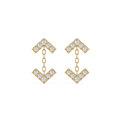 Inverse arrow stud earring - 18K Gold plated