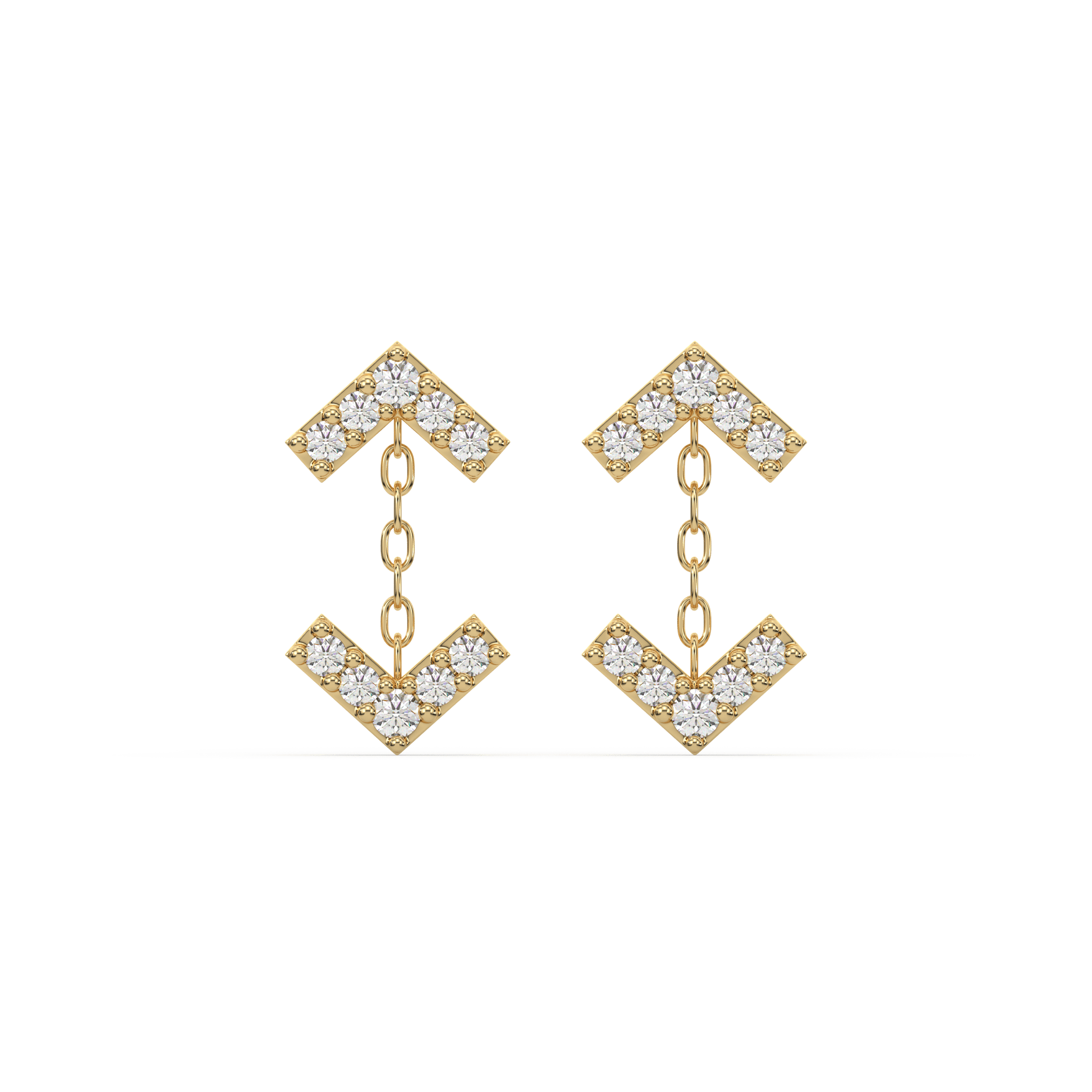 Inverse arrow stud earring - 18K Gold plated